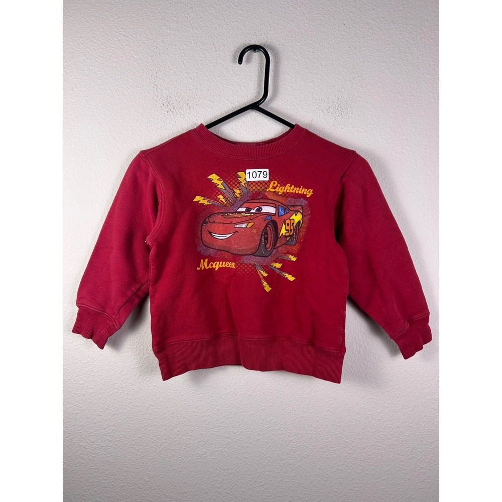 Disney Store Lightning McQueen Cars Red Graphic Sweatshirt Kids Size 5/6 S